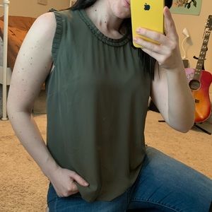 Olive Tank Blouse J Crew